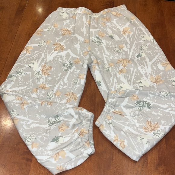 Eutten cream and grey high waisted fleece jogger sweat pants size large new - Picture 8 of 13